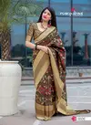 Coffee Manjubaa Designer And Festive Wear Stylish Printed Silk Saree Collection 1606